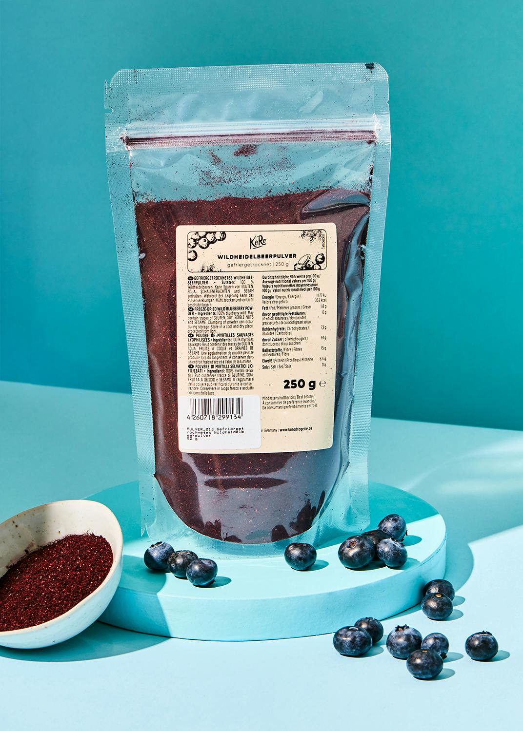 Gefriergetrocknetes Wildheidelbeerpulver 250 g