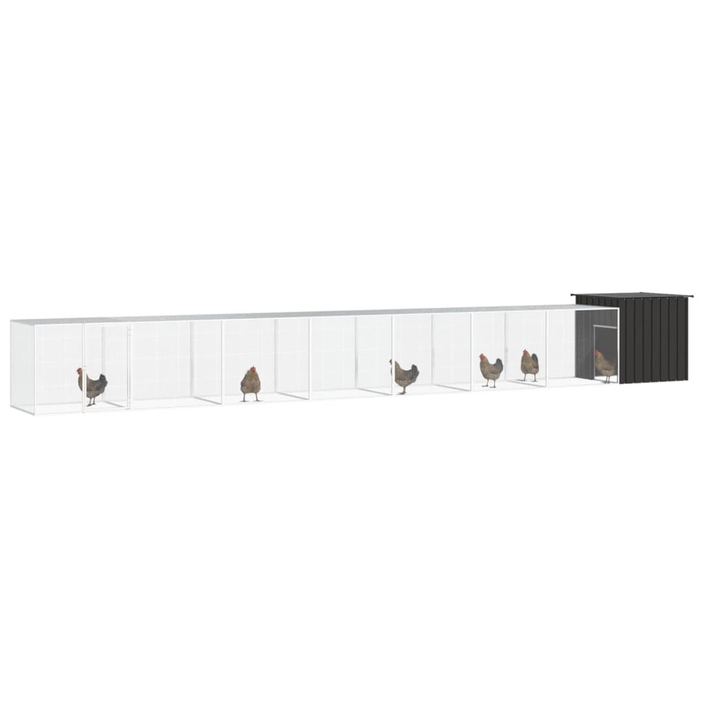 Poulailler anthracite 800x91x100 cm acier galvanisé