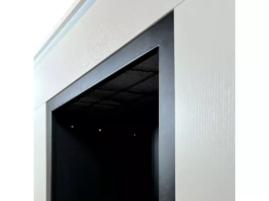 Cheminée à bioéthanol en bois blanc Michelangelo 96x36x90h