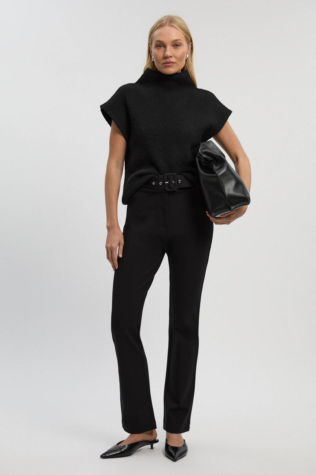 KarenMillen Legging Ponte avec Ceinture à Boucle