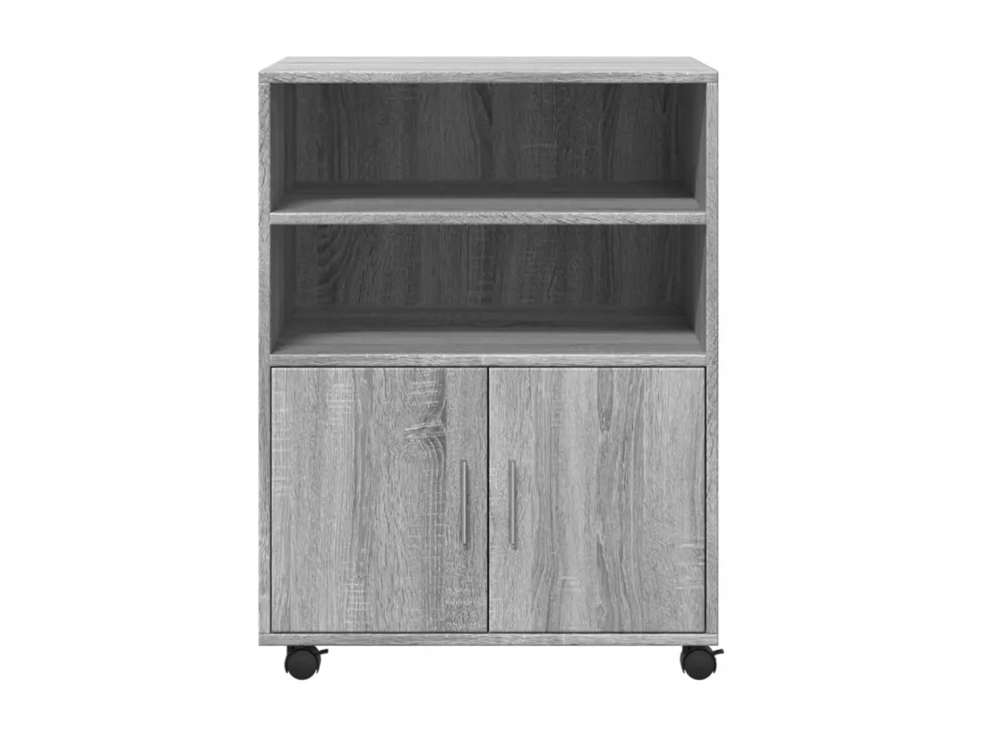 Armoire à roulettes sonoma gris 60x48x81 cm bois d'ingénierie