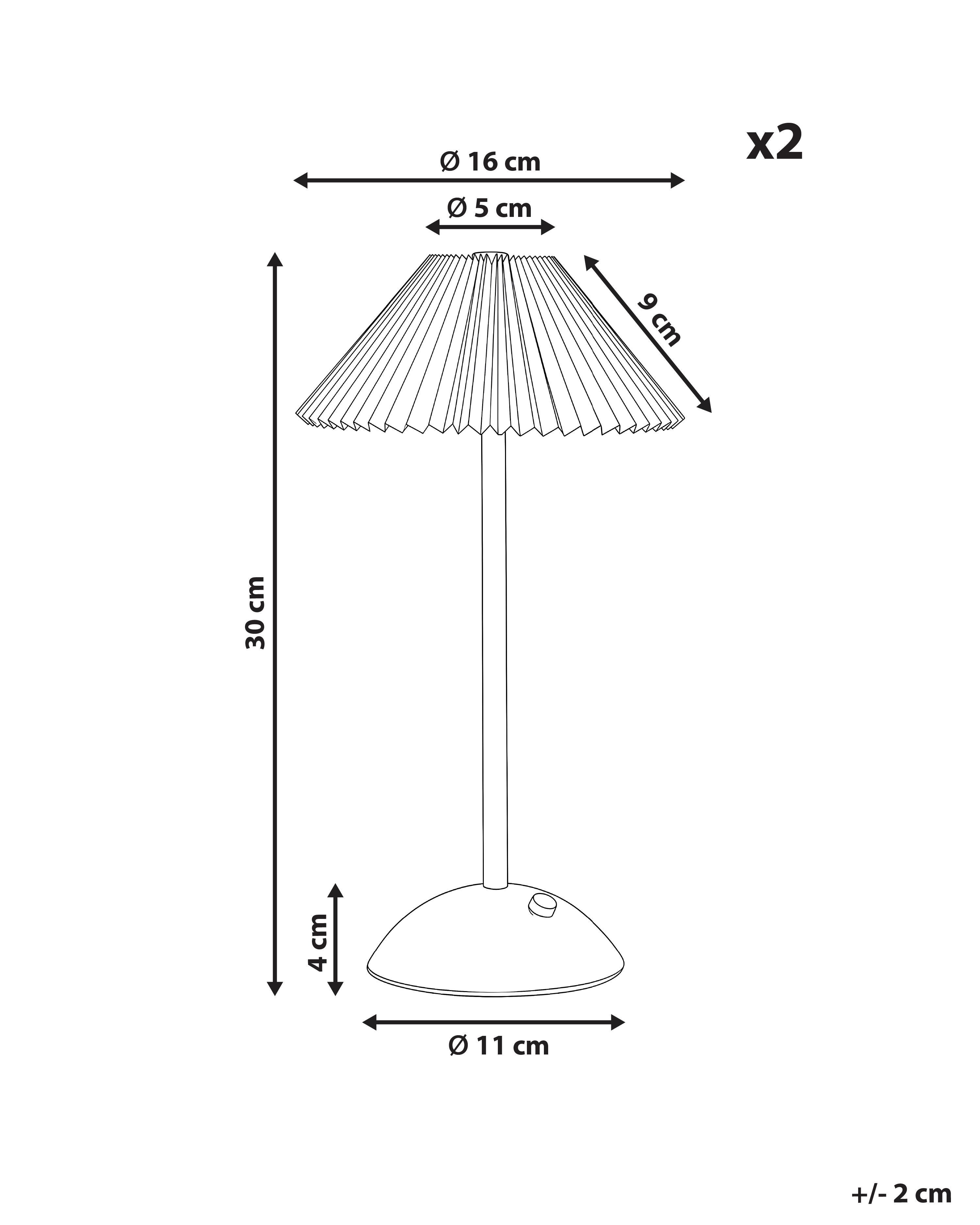 Set van 2 draadloze LED tafellampen RUBA met dimmer Metaal Goud