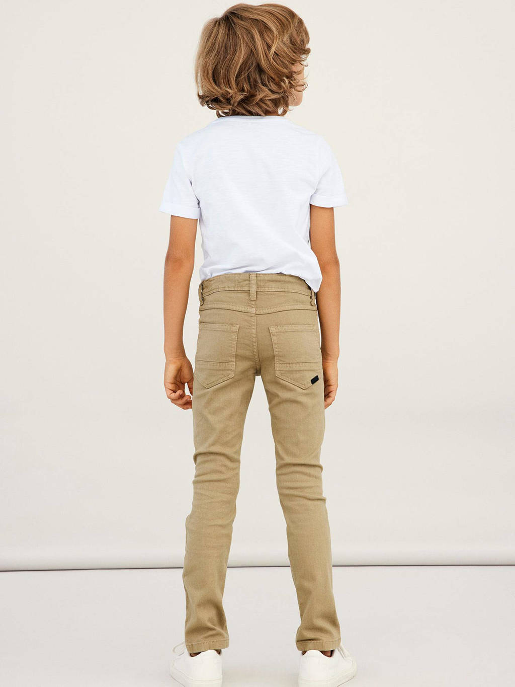 NAME IT slim fit broek NKMTHEO beige