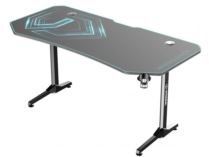 Ultradesk Gaming Tisch Frag XXL Blau Stabiler Gaming-Tisch für bis zu drei Monitore