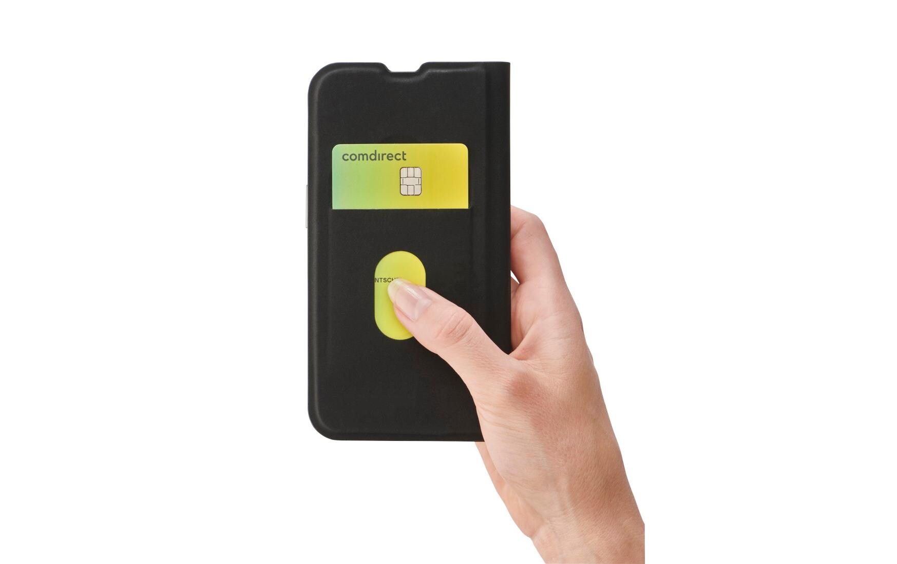 Book Cover Eco Premium Schwarz für iPhone 16 ProHama Eco Premium Handy-Schutzhülle 16 cm (6.3