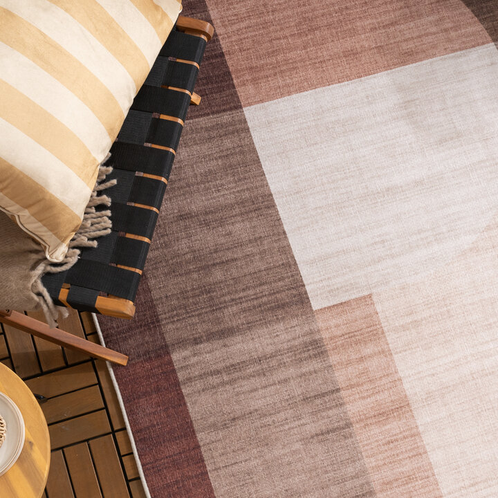 Abstract buitenkleed - Groovy Shapes Creme/Terra