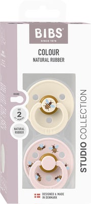 BIBS Studio Colour Bumblebee Smokk 2-Pakk Lateks Str 2, Ivory
