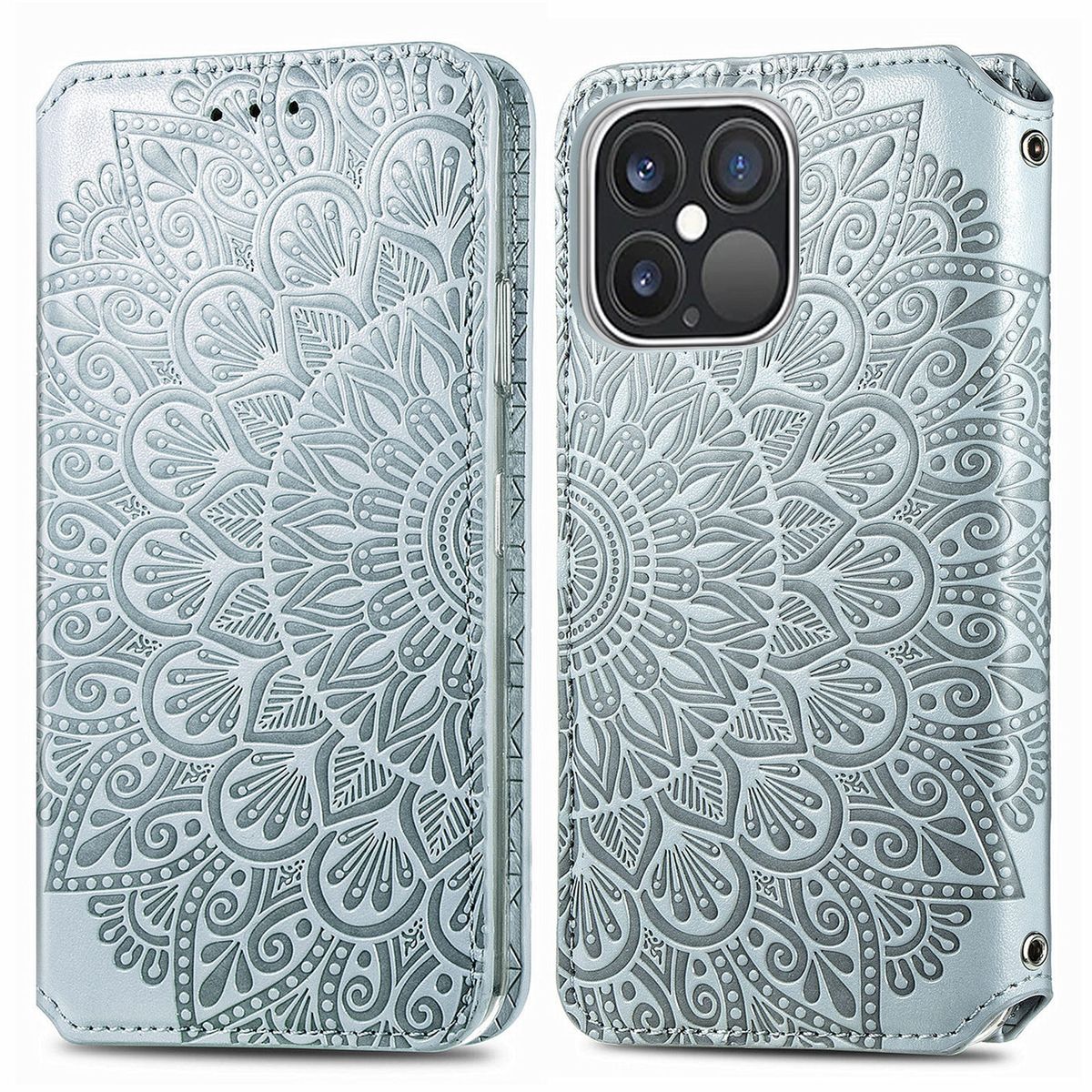 Hülle Handy Schutz für Apple iPhone 13 Pro Max Case Cover Tasche Etuis Grau Neu
