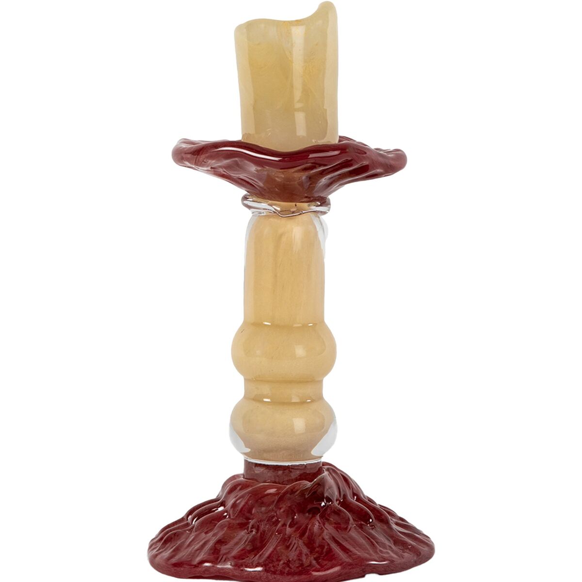 Lara lysestake 22 cm, beige