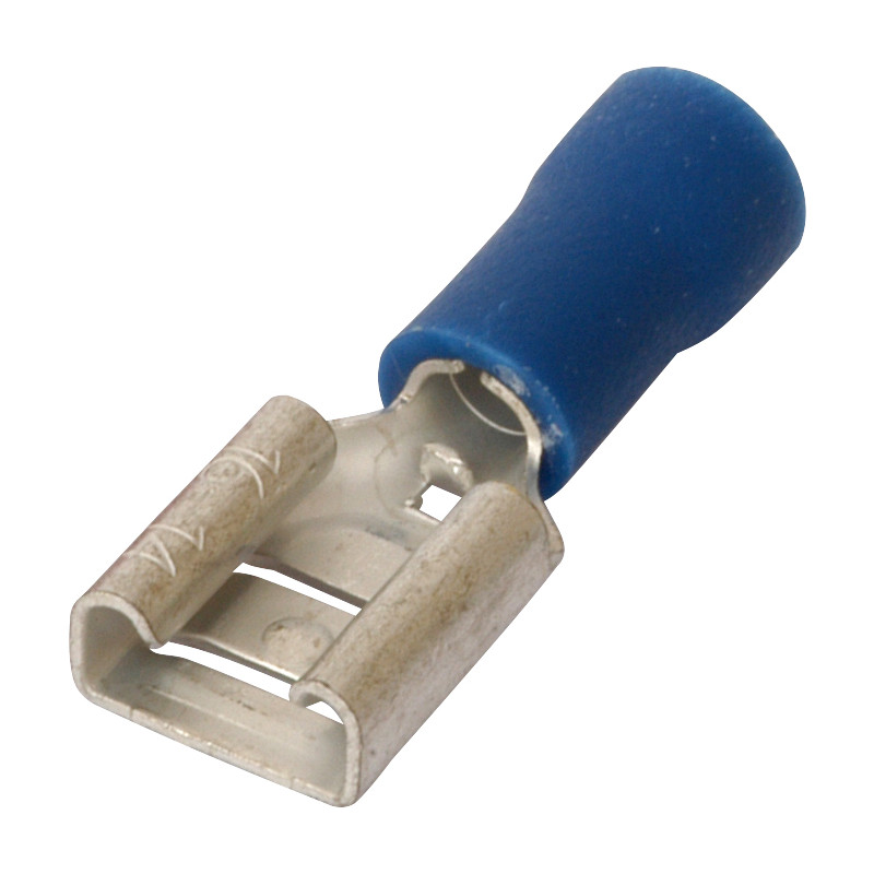 Platte stekkerhuls 2,5mm blauw