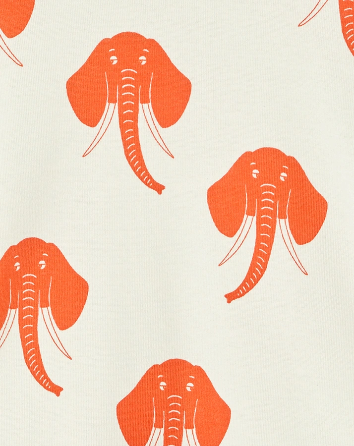 T-Shirt ELEPHANTS AOP in offwhite
