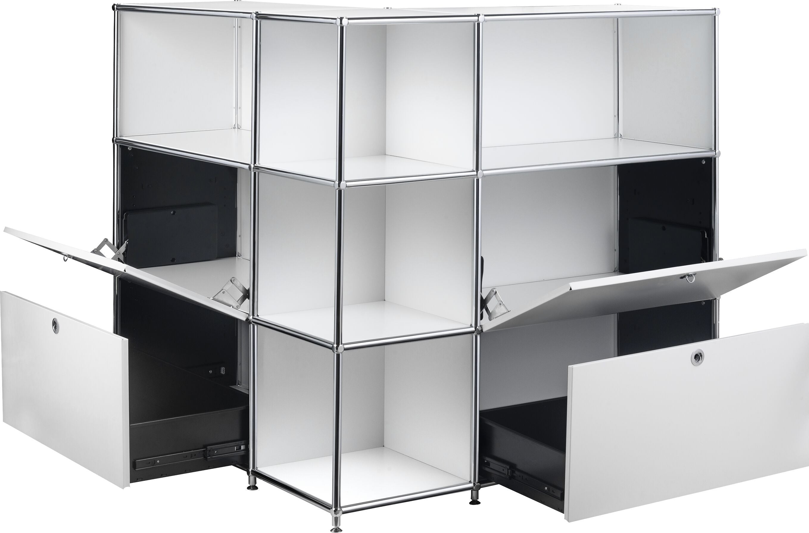 FLEXCUBE Eckkombi - Weiss / B: 115.0 cm x T: 115.0 cm x H: 118.0 cm