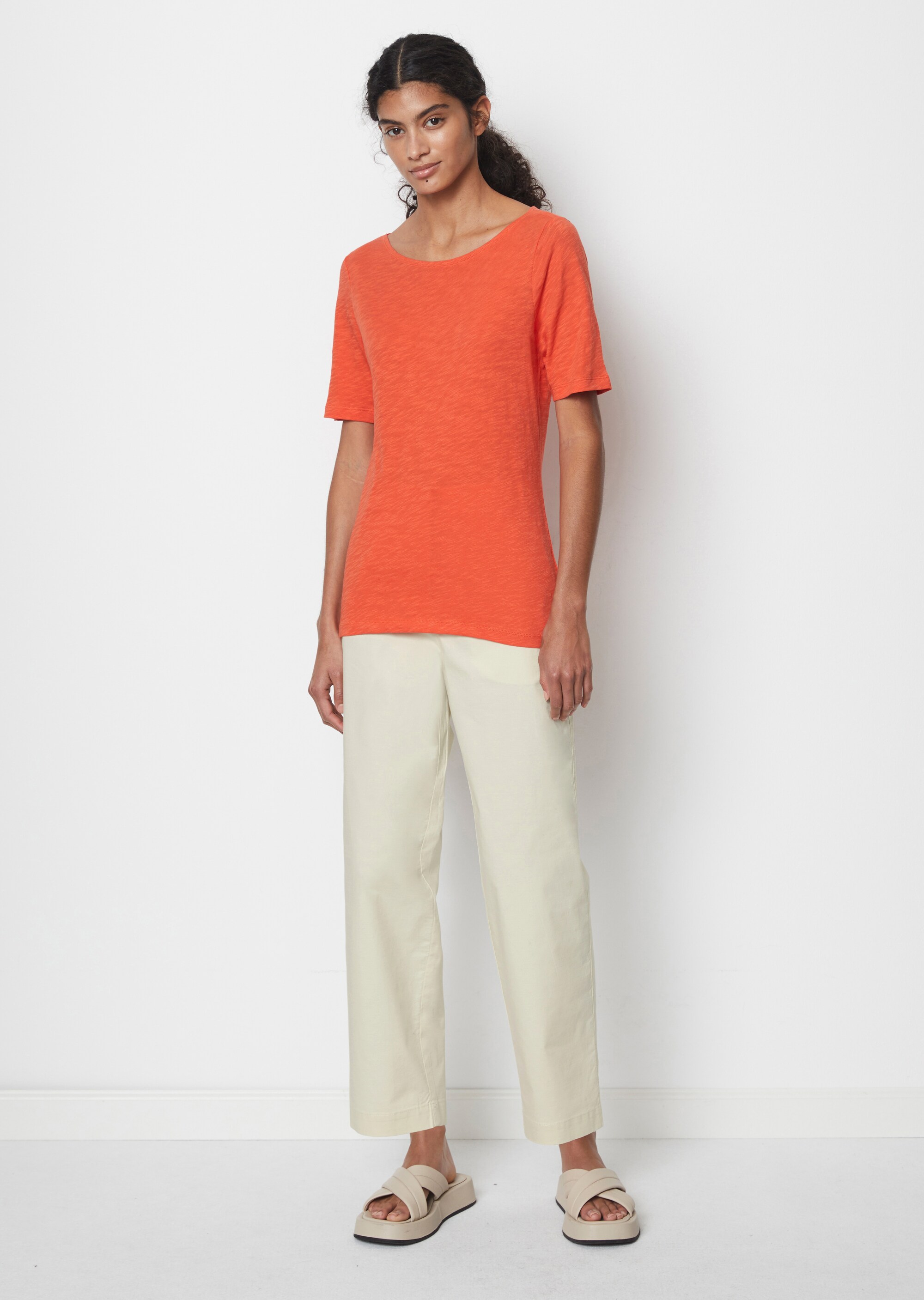 U-Boot-T-Shirt regularaus softem Slub-Jersey