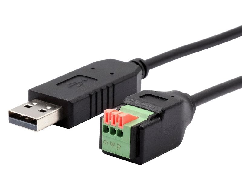 Exsys Schnittstellenkabel USB EX-13009 USB zu 1S Seriell RS-485 Kabel mit Terminal Block mit Drucktaster, 1.0 m (FTDI Chipsatz)