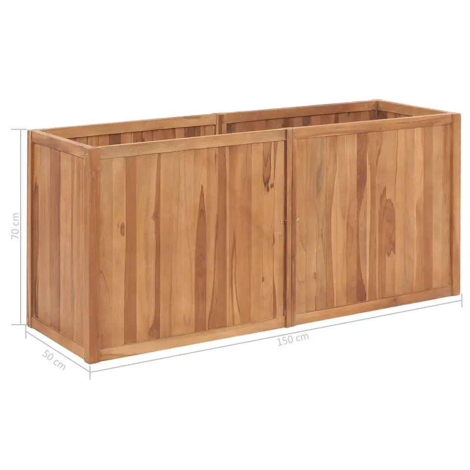 vidaXL - Houten Plantenbak - Bruin - Teakhout - 150 x 50 x 70 cm