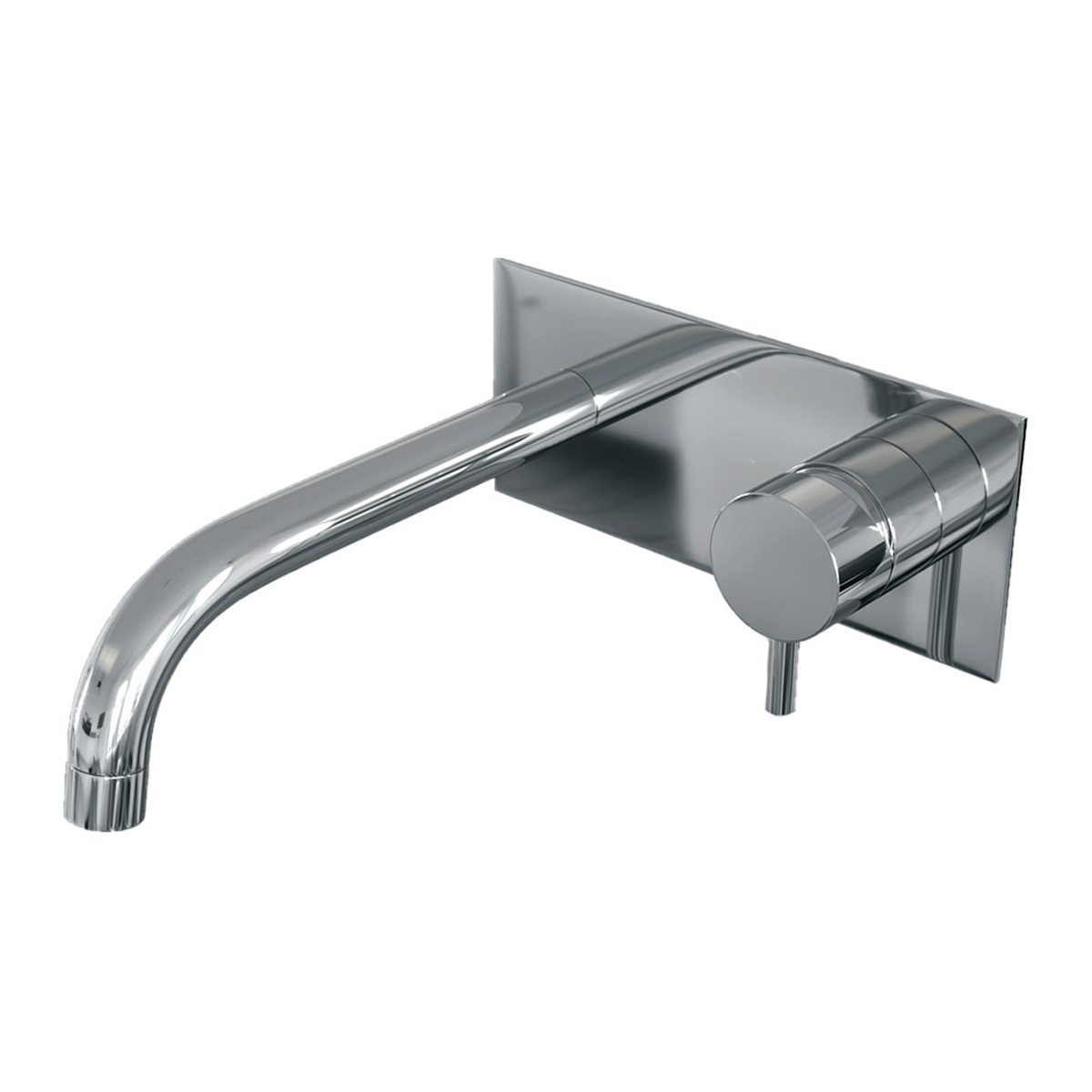 Brauer Chrome Edition ColdStart wastafelkraan inbouw gebogen uitloop met achterplaat model B1 chroom