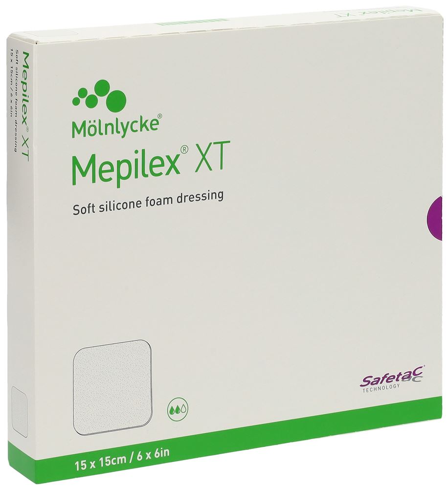 MEPILEX Safetac XT<br>5 Stück, 15x15cm, steril