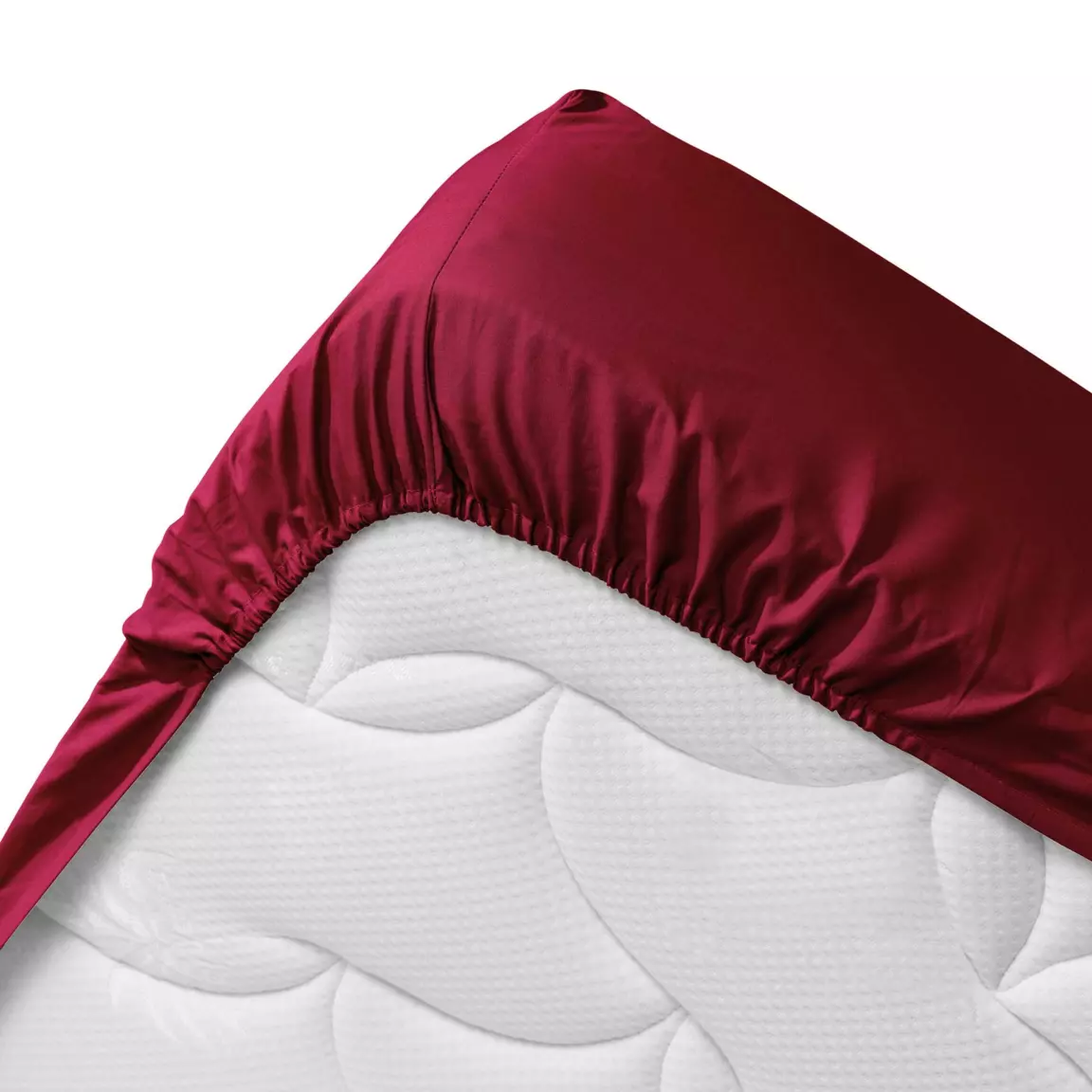 Drap housse coton bio (140 x 190 cm) Biolina Bordeaux