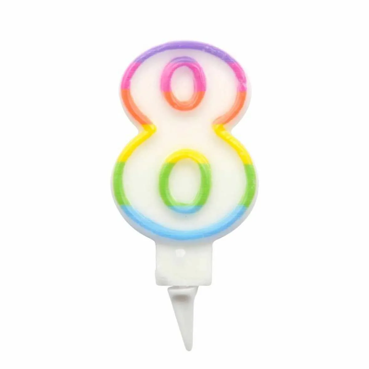 Paris Prix Bougie d'Anniversaire - Chiffre 8 Multicolore
