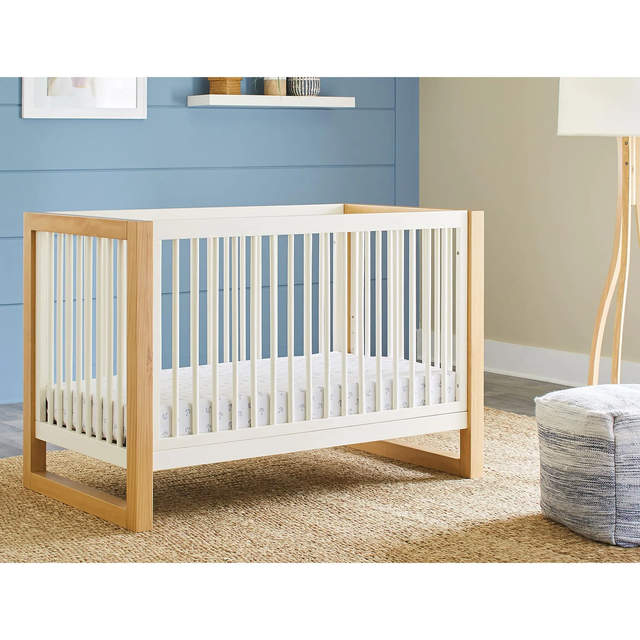 Million Dollar Baby Couchette Convertible 3-en-1 Nantucket - Miel  Blanc Chaud
