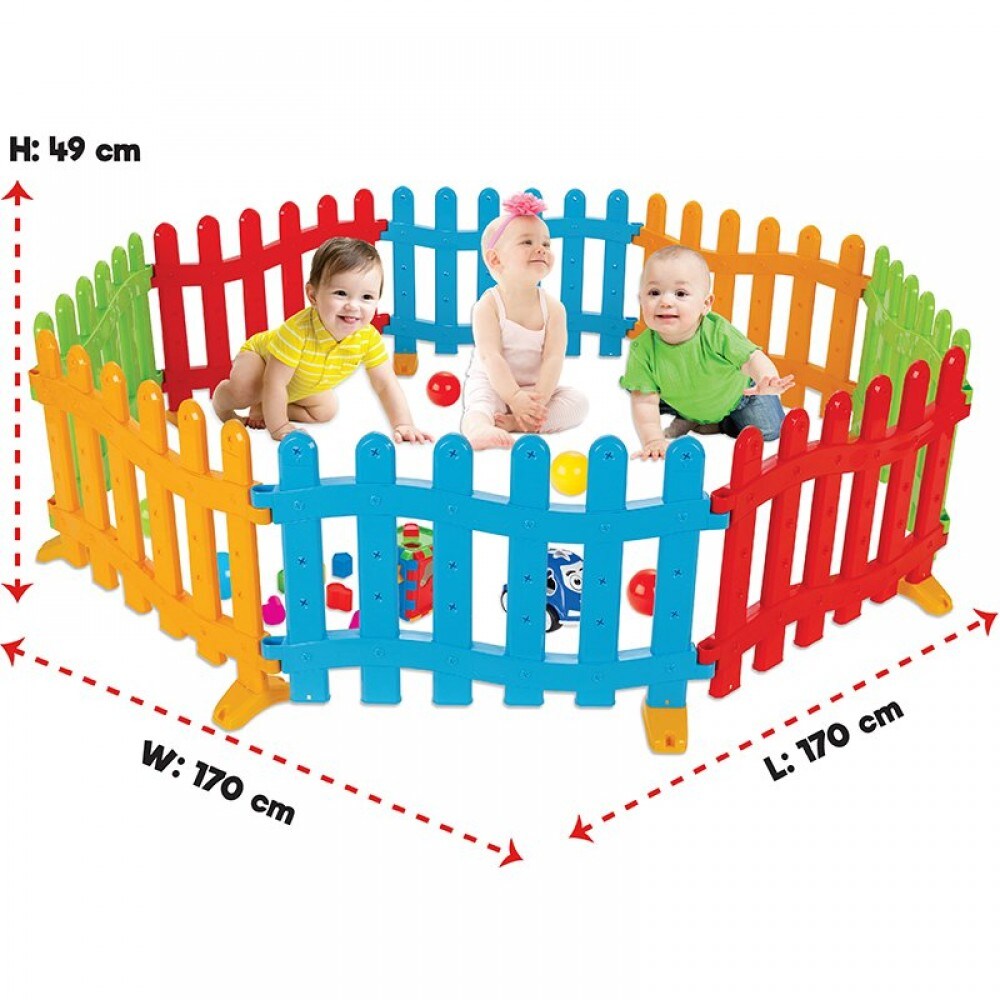 Pilsan Spielzaun, Plastikzaun, Laufgitter 06192, 8 Elemente 71,5 x 47 x 3 cm