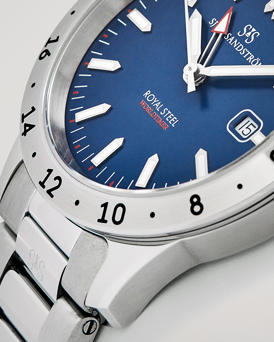 Sjöö Sandström Royal Steel Worldtimer 41mm Blue with Steel