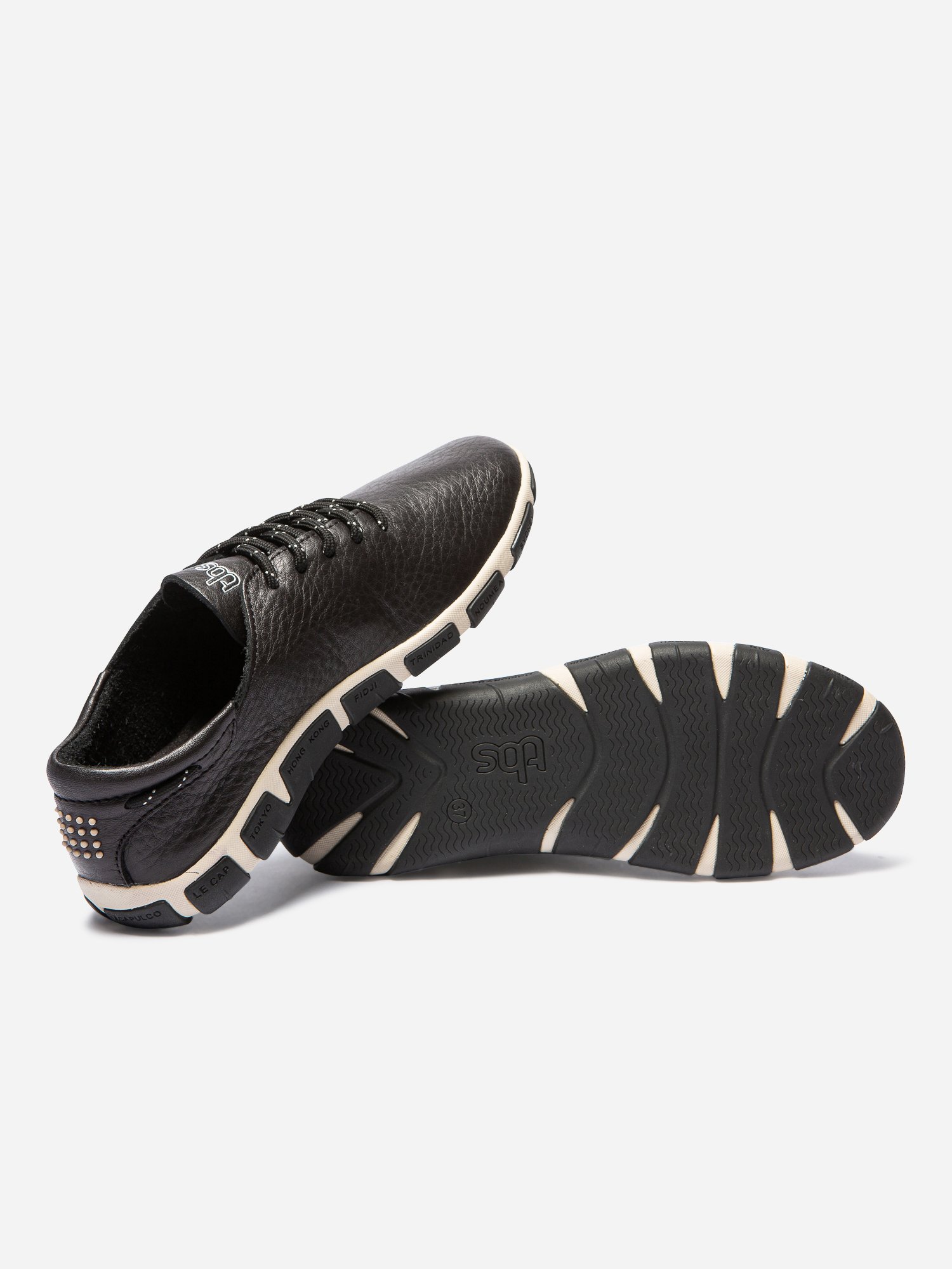 Tennis Femme Confort Cuir Noir