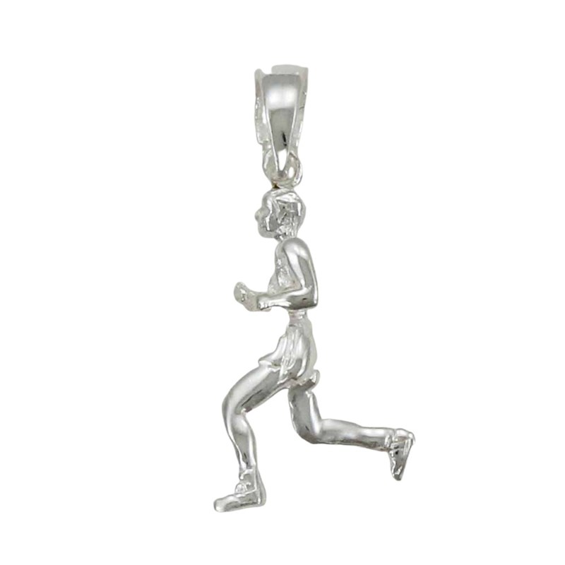 Pendentif course à pied masculine - Argent massif