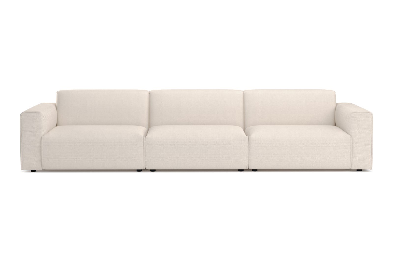 Monaco Lux 3,5-seter sofa Tekstil Fjord 1 Ivory med sorte ben. Lux komfort.
