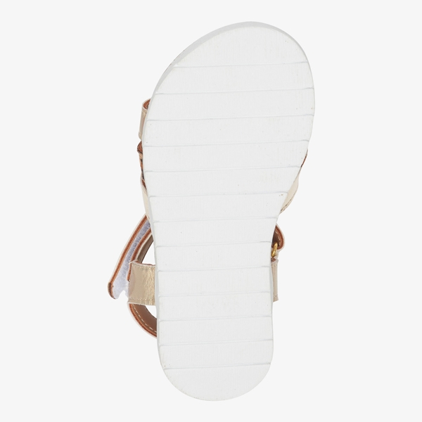 Blue Box meisjes sandalen goud met luipaardprint