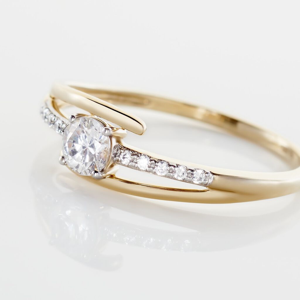 Bague Or Jaune Daegan Oxydes De Zirconium
