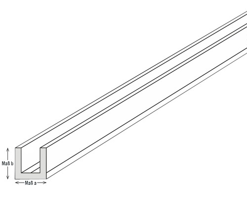Kunststof U-profiel 4,0x2,0x1000 mm wit