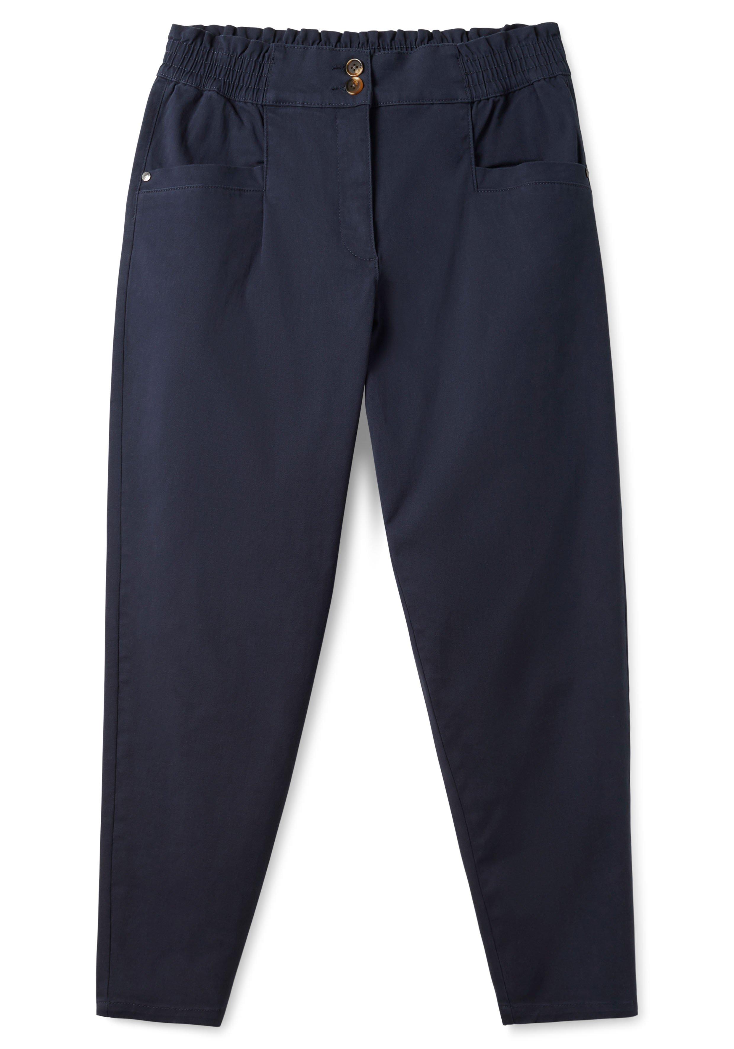 Chinohose aus Twill, mit High-Waist-Bund