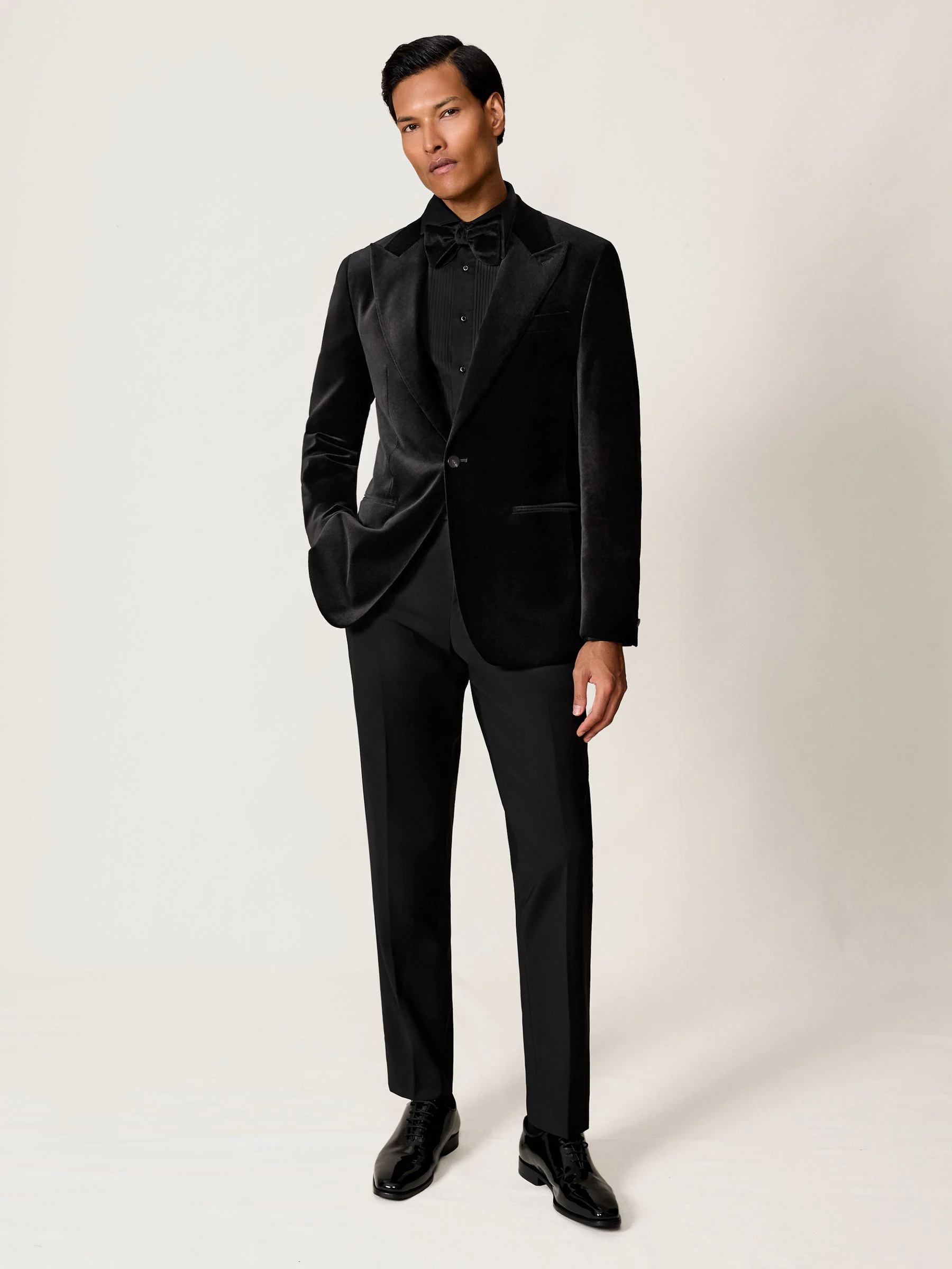 Zwart - Reiss Apsara Tailored Single-Breasted Velvet Blazer Slim-Fit