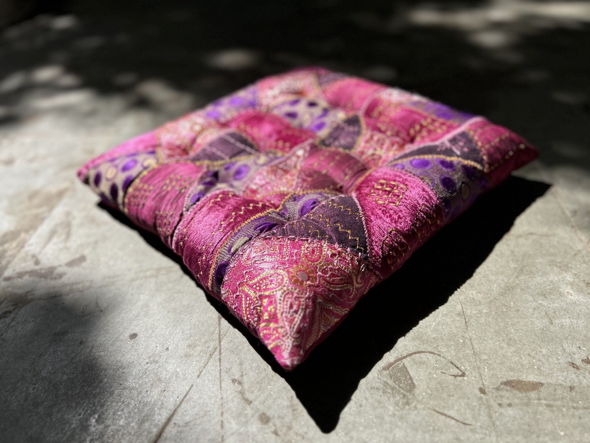 Sitzkissen pink, L 40 cm, B 40 cm, H 8 cm von fischer's lagerhaus