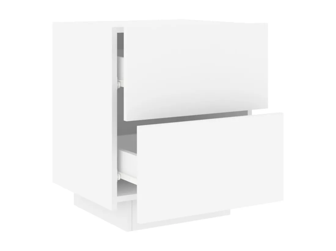 Armoire de chevet avec lumières LED blanc bois d'ingénierie