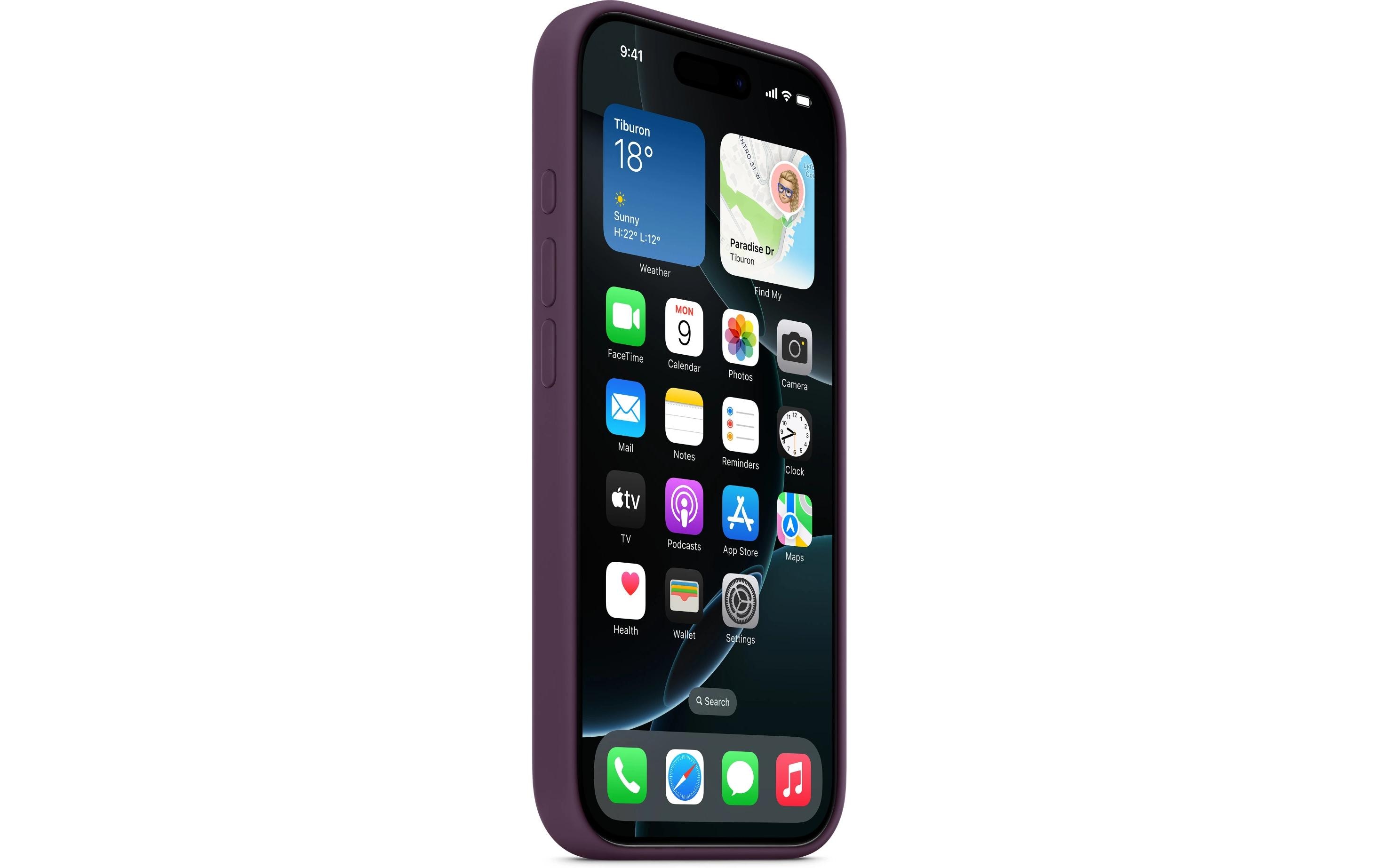 Silicone Case mit MagSafe iPhone 16 Pro PflaumeSilikon-Backcover mit «MagSafe» für das Apple iPhone 16 Pro