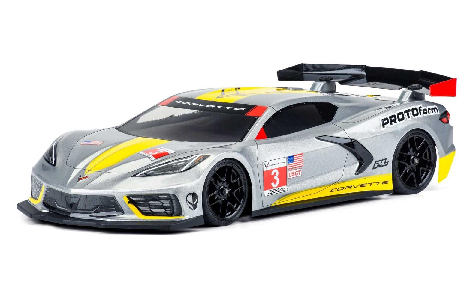 Karosserie Chevrolet Corvette C8 unlackiert, 1:10190 mm Tourenwagen Karosserie