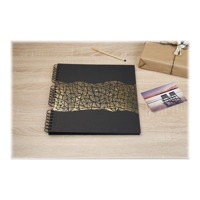 Exacompta Aramy - Album photos 32 x 32 cm - 60 pages - noir/or