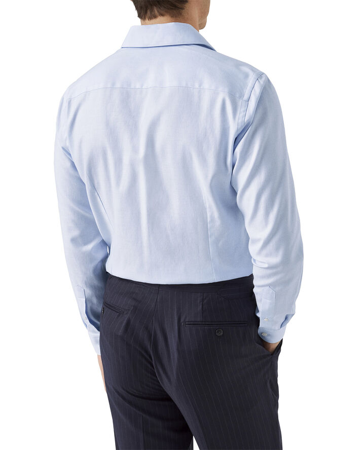 ETON Contemporary Fit Light Blue Melange Semi Solid Fine Twill Shirt Lyseblå