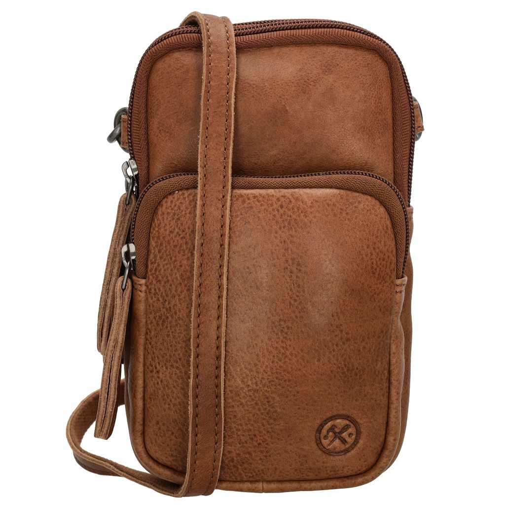 Hide & Stitches Paint Rock Telefoontasje Cognac