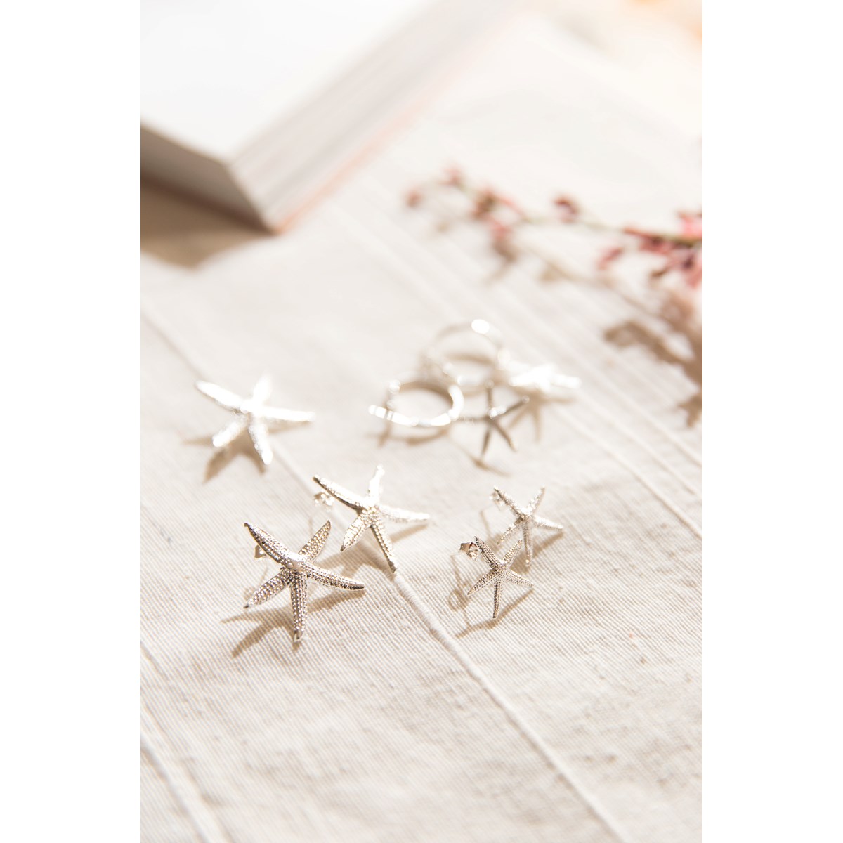 boucles d'oreilles puces étoiles plaqué argent - CLÉIA