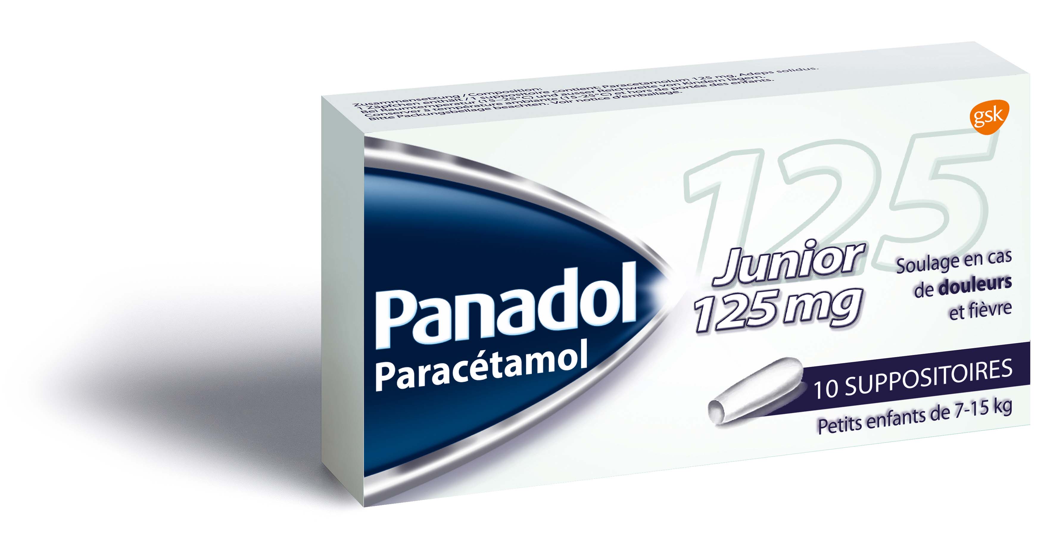 Panadol Junior Supp 125 mg Blist 10 Stk