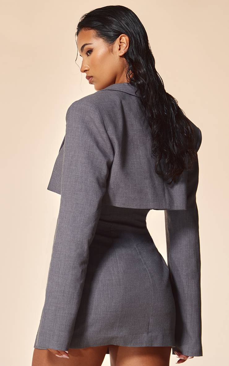 Charbon Robe Blazer Avec Détail De Lien Noué Sur Le Côté Et Étiquette Plt