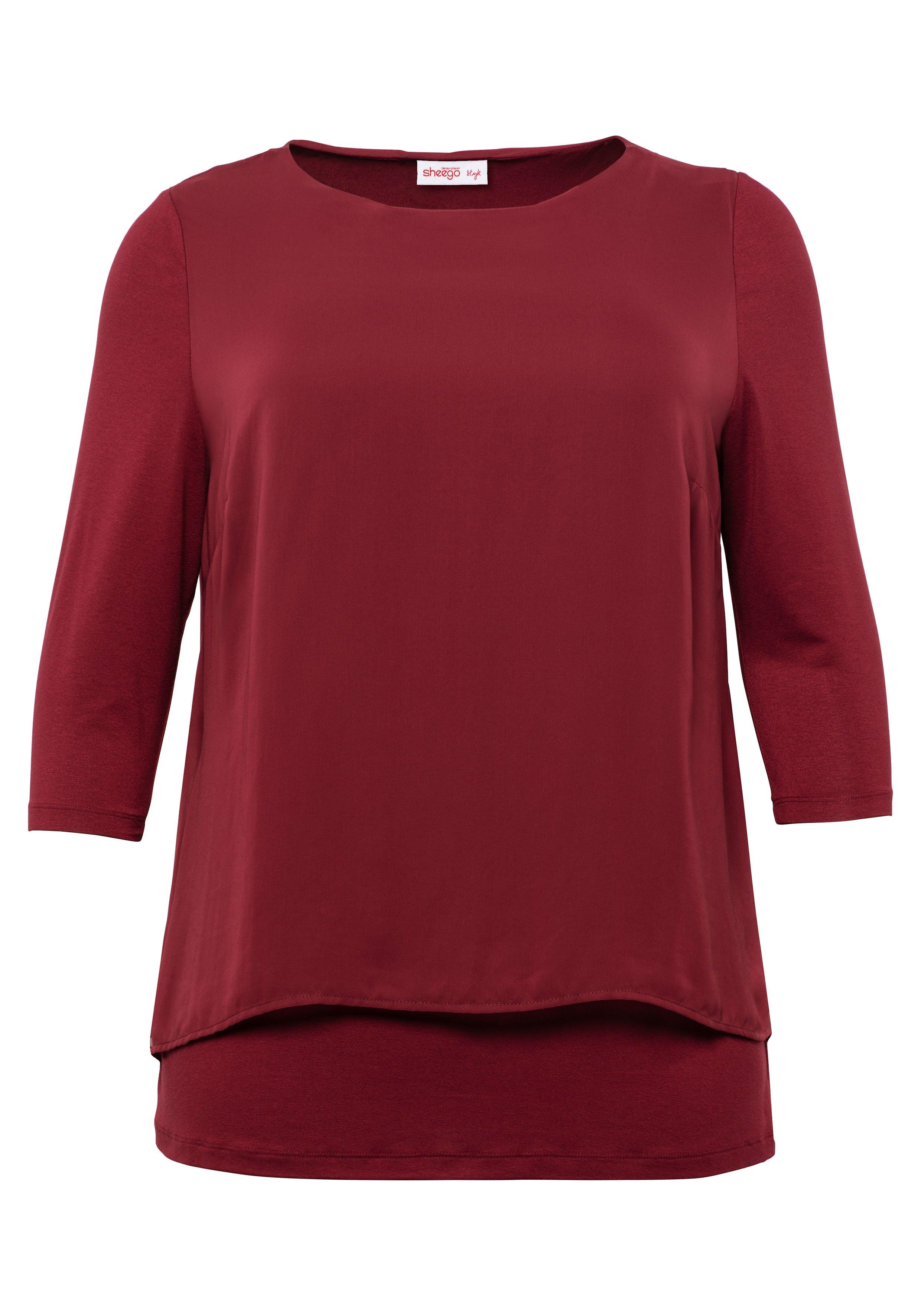Blusenshirt in leichter A-Linie mit Zipfelsaum