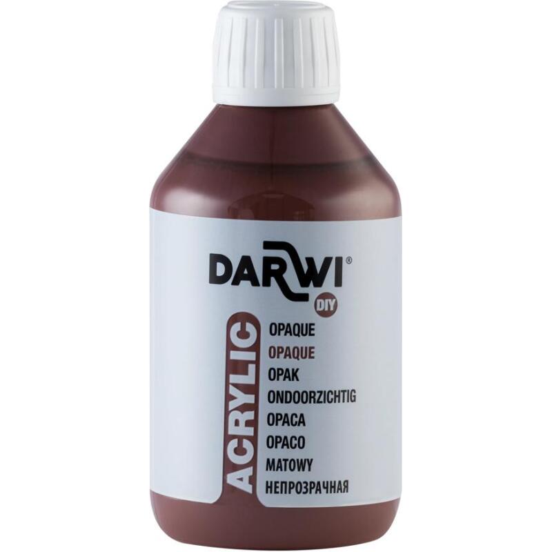 Darwi Flacon de 250 ml de Peinture Acrylique Universelle Opaque - Marron foncé