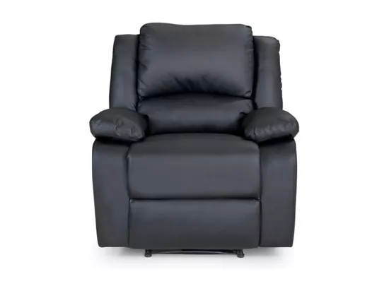 Fauteuil Relaxation 1 place Simili cuir Léo - Noir - L88 x 93 x 96cm - Loungitude