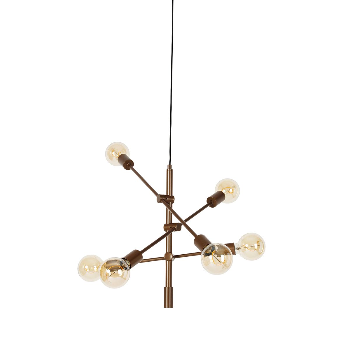 Industriële hanglamp donkerbrons 6-lichts - Sydney