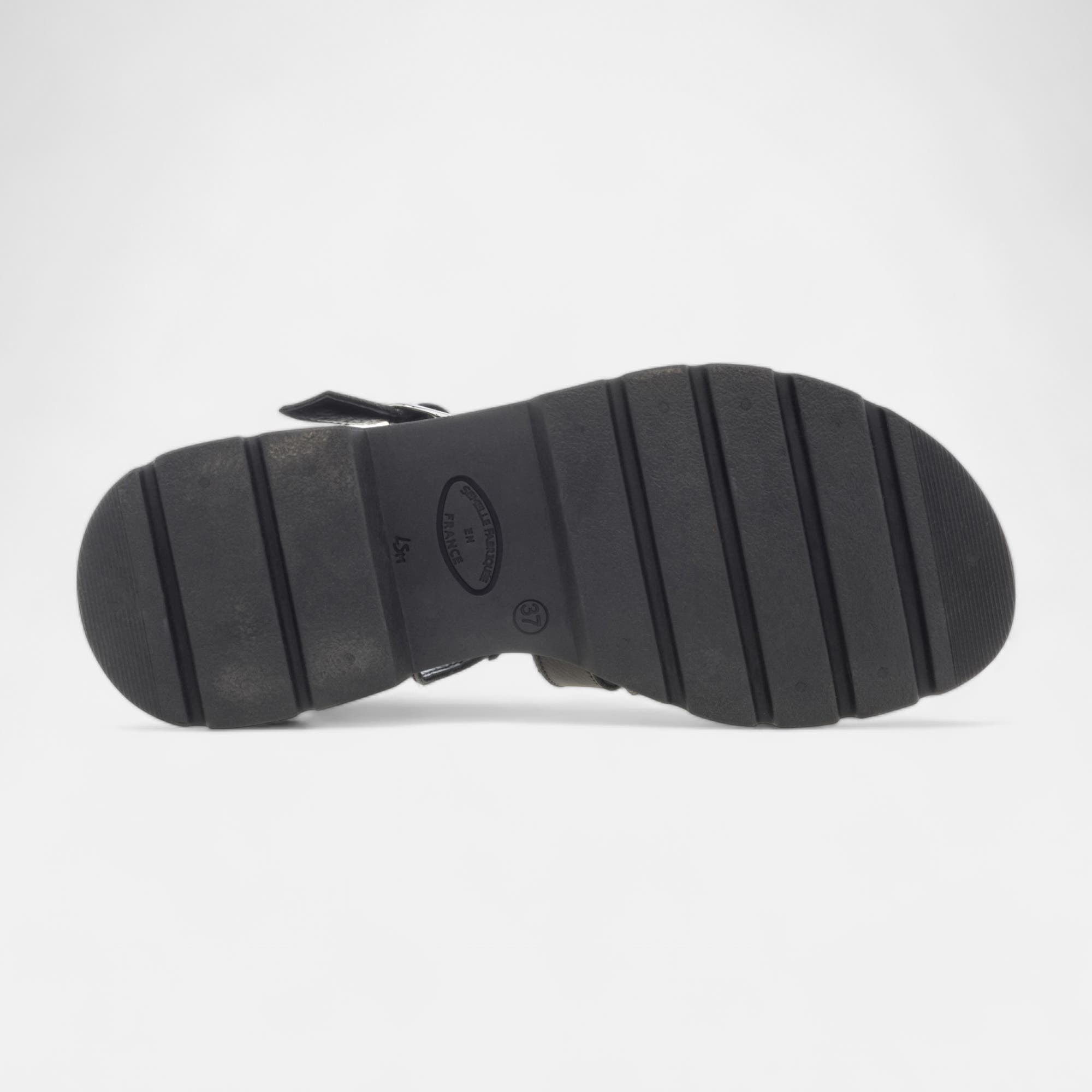 Sandales Femme en cuir noir