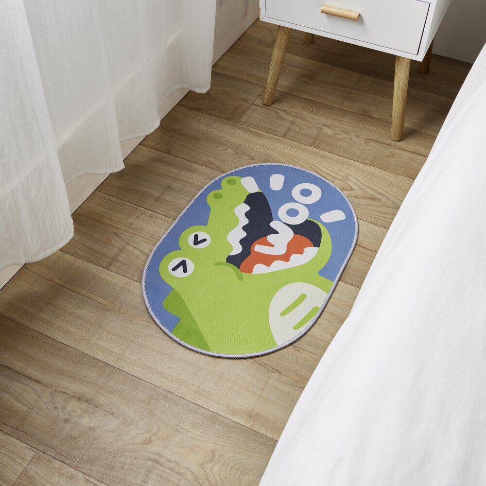 Tapis enfant licorne ou crocodile polyester 40x60cm - 2 modèles